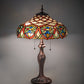 Meyda Lighting Franco 23" 2-Light Mahogany Bronze Table Lamp With Multi-Colored Stained Shade Glass