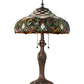 Meyda Lighting Franco 23" 2-Light Mahogany Bronze Table Lamp With Multi-Colored Stained Shade Glass