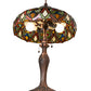 Meyda Lighting Franco 23" 2-Light Mahogany Bronze Table Lamp With Multi-Colored Stained Shade Glass