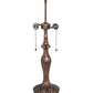 Meyda Lighting Franco 23" 2-Light Mahogany Bronze Table Lamp With Multi-Colored Stained Shade Glass