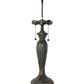 Meyda Lighting Franco 26" 2-Light Mahogany Bronze Table Lamp With Multi-Colored Stained Shade Glass