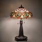 Meyda Lighting Franco 265257 26" 2-Light Mahogany Bronze Table Lamp With Multi-Colored Stained Shade Glass