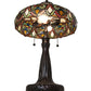 Meyda Lighting Franco 265257 26" 2-Light Mahogany Bronze Table Lamp With Multi-Colored Stained Shade Glass