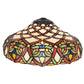 Meyda Lighting Franco 60" 2-Light Mahogany Bronze Floor Lamp With Multi-Colored Shade Glass