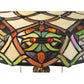 Meyda Lighting Franco 60" 2-Light Mahogany Bronze Floor Lamp With Multi-Colored Shade Glass