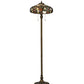 Meyda Lighting Franco 60" 2-Light Mahogany Bronze Floor Lamp With Multi-Colored Shade Glass