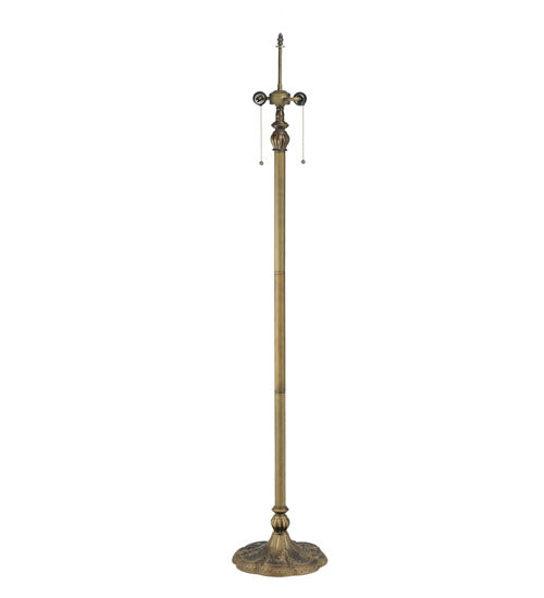 Meyda Lighting Franco 60" 2-Light Mahogany Bronze Floor Lamp With Multi-Colored Shade Glass