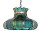 Meyda Lighting Frederick 22" 3-Light Mahogany Bronze Pendant Light With Blue Green Shade Glass