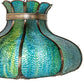 Meyda Lighting Frederick 22" 3-Light Mahogany Bronze Pendant Light With Blue Green Shade Glass