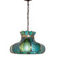 Meyda Lighting Frederick 22" 3-Light Mahogany Bronze Pendant Light With Blue Green Shade Glass