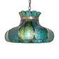 Meyda Lighting Frederick 22" 3-Light Mahogany Bronze Pendant Light With Blue Green Shade Glass