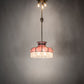 Meyda Lighting Frederick 24" 11-Light Antique Brass Pendant Light With Pink Iridescent Shade Glass
