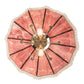 Meyda Lighting Frederick 24" 11-Light Antique Brass Pendant Light With Pink Iridescent Shade Glass