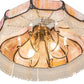 Meyda Lighting Frederick 24" 11-Light Antique Brass Pendant Light With Rainbow Sherbet Art Shade Glass
