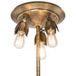Meyda Lighting Frederick 24" 11-Light Antique Brass Pendant Light With Rainbow Sherbet Art Shade Glass