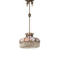 Meyda Lighting Frederick 24" 11-Light Antique Brass Pendant Light With Rainbow Sherbet Art Shade Glass