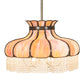 Meyda Lighting Frederick 24" 11-Light Antique Brass Pendant Light With Rainbow Sherbet Art Shade Glass