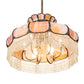 Meyda Lighting Frederick 24" 11-Light Antique Brass Pendant Light With Rainbow Sherbet Art Shade Glass