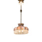 Meyda Lighting Frederick 24" 11-Light Antique Brass Pendant Light With Rainbow Sherbet Art Shade Glass
