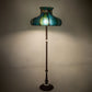 Meyda Lighting Frederick 62" 3-Light Mahogany Bronze Floor Lamp With Blue Green Shade Glass