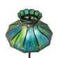 Meyda Lighting Frederick 62" 3-Light Mahogany Bronze Floor Lamp With Blue Green Shade Glass