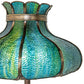 Meyda Lighting Frederick 62" 3-Light Mahogany Bronze Floor Lamp With Blue Green Shade Glass