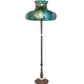 Meyda Lighting Frederick 62" 3-Light Mahogany Bronze Floor Lamp With Blue Green Shade Glass