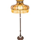 Meyda Lighting Frederick 62" 3-Light Mahogany Bronze Floor Lamp With Iridized Amber Art Shade Glass