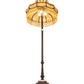 Meyda Lighting Frederick 62" 3-Light Mahogany Bronze Floor Lamp With Iridized Amber Art Shade Glass