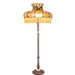 Meyda Lighting Frederick 62" 3-Light Mahogany Bronze Floor Lamp With Iridized Amber Art Shade Glass