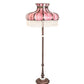 Meyda Lighting Frederick 62" 3-Light Mahogany Bronze Floor Lamp With Pink & White Shade Glass