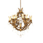 Meyda Lighting French Baroque 34" 13-Light Aztec Gold Chandelier With Clear & Gold Hurricane Shade Glass