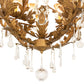 Meyda Lighting French Baroque 34" 13-Light Aztec Gold Chandelier With Clear & Gold Hurricane Shade Glass