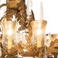 Meyda Lighting French Baroque 34" 13-Light Aztec Gold Chandelier With Clear & Gold Hurricane Shade Glass