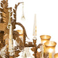 Meyda Lighting French Baroque 34" 13-Light Aztec Gold Chandelier With Clear & Gold Hurricane Shade Glass