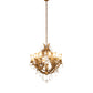 Meyda Lighting French Baroque 34" 13-Light Aztec Gold Chandelier With Clear & Gold Hurricane Shade Glass