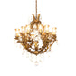 Meyda Lighting French Baroque 34" 13-Light Aztec Gold Chandelier With Clear & Gold Hurricane Shade Glass