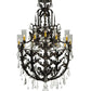 Meyda Lighting French Baroque 48" 16-Light Gilded Tobacco Chandelier With Clear Hurricane Shade Glass