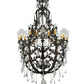 Meyda Lighting French Baroque 48" 16-Light Gilded Tobacco Chandelier With Clear Hurricane Shade Glass