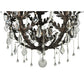 Meyda Lighting French Baroque 48" 16-Light Gilded Tobacco Chandelier With Clear Hurricane Shade Glass