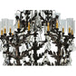 Meyda Lighting French Baroque 48" 16-Light Gilded Tobacco Chandelier With Clear Hurricane Shade Glass