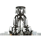 Meyda Lighting French Baroque 48" 16-Light Gilded Tobacco Chandelier With Clear Hurricane Shade Glass