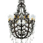 Meyda Lighting French Baroque 48" 16-Light Gilded Tobacco Chandelier With Clear Hurricane Shade Glass