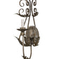 Meyda Lighting French Elegance 12" Antique Silver Wall Sconce With Clear Shade Glass