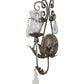 Meyda Lighting French Elegance 12" Antique Silver Wall Sconce With Clear Shade Glass