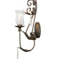 Meyda Lighting French Elegance 12" Antique Silver Wall Sconce With Clear Shade Glass