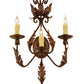 Meyda Lighting French Elegance 17" 3-Light Oxide Bronze Wall Sconce With Ivory Faux Candlelight