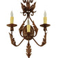 Meyda Lighting French Elegance 17" 3-Light Oxide Bronze Wall Sconce With Ivory Faux Candlelight