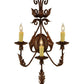 Meyda Lighting French Elegance 17" 3-Light Oxide Bronze Wall Sconce With Ivory Faux Candlelight