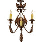 Meyda Lighting French Elegance 17" 3-Light Oxide Bronze Wall Sconce With Ivory Faux Candlelight